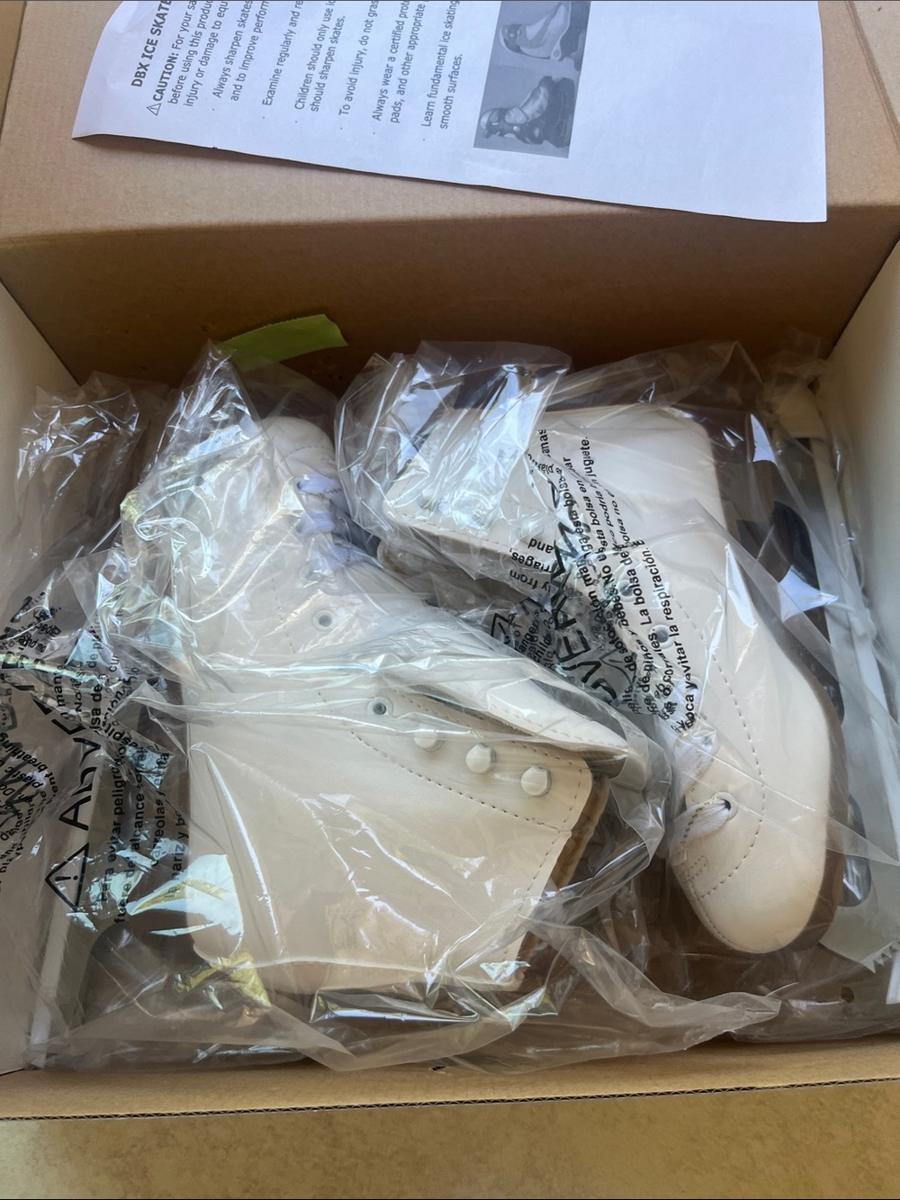 DBX White Ice Skates - Classic Lace-Up Style